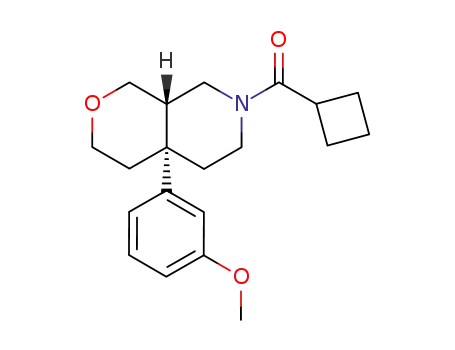 Molecular Structure of 124217-12-5 (Cyclobutyl-[(4aR,8aS)-4a-(3-methoxy-phenyl)-hexahydro-pyrano[3,4-c]pyridin-7-yl]-methanone)