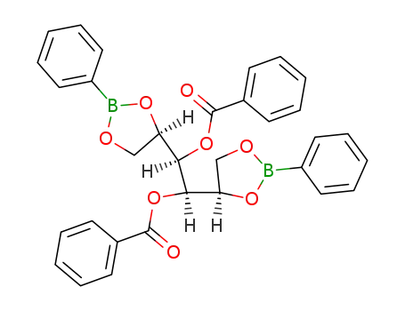 Molecular Structure of 119278-66-9 (<i>O</i><sup>3</sup>,<i>O</i><sup>4</sup>-dibenzoyl-<i>O</i><sup>1</sup>,<i>O</i><sup>2</sup>;<i>O</i><sup>5</sup>,<i>O</i><sup>6</sup>-bis-phenylboranediyl-D-mannitol)
