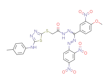 (5-p-Tolylamino-[1,3,4]thiadiazol-2-ylsulfanyl)-acetic acid [1-(2,4-dinitro-phenylazo)-1-(4-methoxy-3-nitro-phenyl)-meth-(Z)-ylidene]-hydrazide