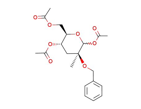 Acetic acid (3S,5S,6R)-5-acetoxy-6-acetoxymethyl-3-benzyloxy-3-methyl-tetrahydro-pyran-2-yl ester