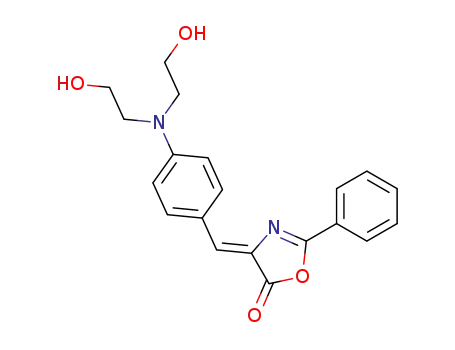 Molecular Structure of 90897-97-5 (5(4H)-Oxazolone,
4-[[4-[bis(2-hydroxyethyl)amino]phenyl]methylene]-2-phenyl-)
