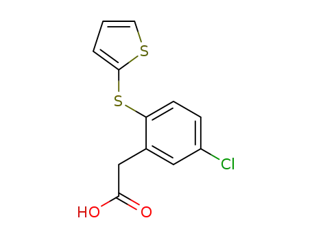 Molecular Structure of 89011-37-0 (Benzeneacetic acid, 5-chloro-2-(2-thienylthio)-)