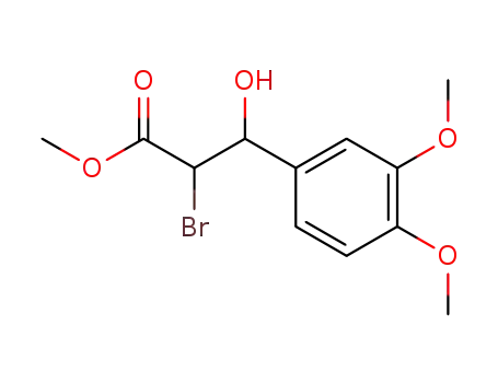 Molecular Structure of 5396-67-8 (methyl 2-bromo-3-(3,4-dimethoxyphenyl)-3-hydroxypropanoate)