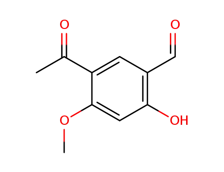 Molecular Structure of 93176-05-7 (Benzaldehyde, 5-acetyl-2-hydroxy-4-methoxy-)