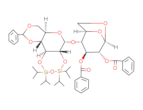 Molecular Structure of 130130-43-7 (1,6-anhydro-2,3-di-O-benzoyl-4',6'-O-benzylidene-2',3'-O-(1,1,3,3-tetraisopropyldisiloxane-1,3-diyl)-β-maltose)