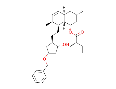 (1S,2S,4aR,6S,8S,8aS)-1-<2-<2(R)-<1(R)-hydroxy-4(R)-(benzyloxy)cyclopentyl>>ethyl>-2,6-dimethyl-8-<<(S)-2-methyl-1-oxobutyl>oxy>-1,2,4a,5,6,7,8,8a-octahydronaphthalene