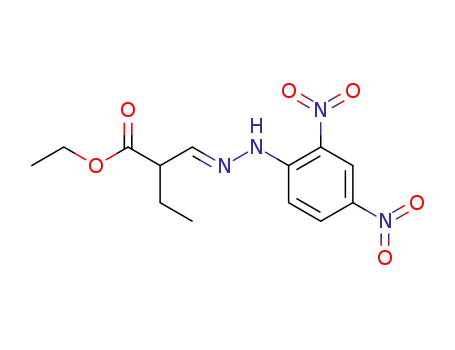 Molecular Structure of 62142-28-3 (Butanoic acid, 2-[[(2,4-dinitrophenyl)hydrazono]methyl]-, ethyl ester)