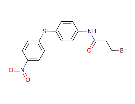 Molecular Structure of 65671-02-5 (Propanamide, 3-bromo-N-[4-[(4-nitrophenyl)thio]phenyl]-)