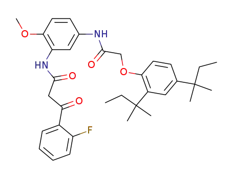 Molecular Structure of 50671-26-6 (α-(2-Fluorbenzoyl)-5-<α-(2,4-di-t-amylphenoxy)-acetylamino>-2-methoxyacetanilid)
