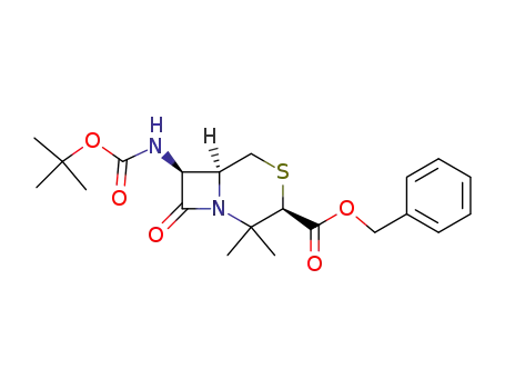 Molecular Structure of 40052-24-2 (7<i>t</i>-<i>tert</i>-butoxycarbonylamino-2,2-dimethyl-8-oxo-(6<i>r</i><i>H</i>)-4-thia-1-aza-bicyclo[4.2.0]octane-3<i>t</i>-carboxylic acid benzyl ester)