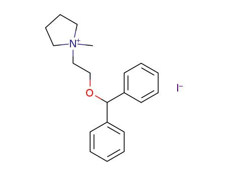 Molecular Structure of 116169-74-5 (Pyrrolidinium, 1-[2-(diphenylmethoxy)ethyl]-1-methyl-, iodide)
