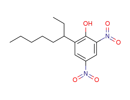 Molecular Structure of 4275-64-3 (4,6-Dinitro-2-(1-aethyl-hexyl)-phenol)