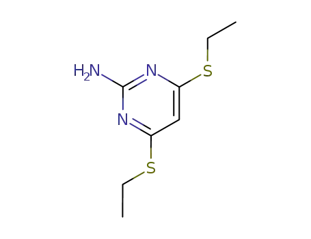 Molecular Structure of 6310-01-6 (4,6-bis(ethylsulfanyl)pyrimidin-2-amine)