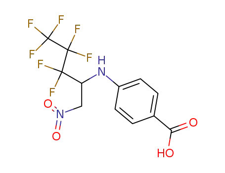 Molecular Structure of 432-78-0 (4-[(3,3,4,4,5,5,5-heptafluoro-1-nitropentan-2-yl)amino]benzoic acid)