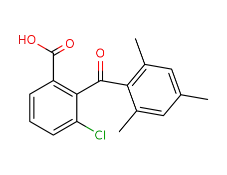 Molecular Structure of 108979-31-3 (3-chloro-2-(2,4,6-trimethyl-benzoyl)-benzoic acid)