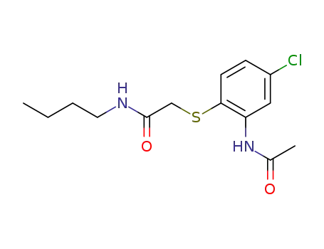 <2-Acetamino-4-chlor-phenylmercapto>-essigsaeure-butylamid