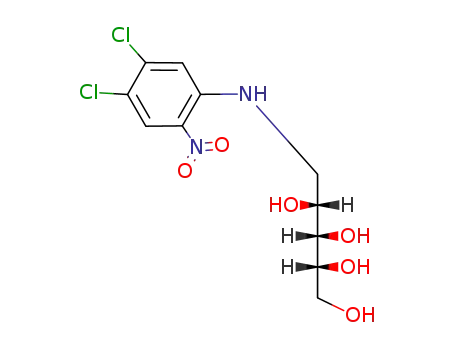 Molecular Structure of 117776-56-4 (1-(4,5-dichloro-2-nitro-anilino)-1-deoxy-D-arabitol)