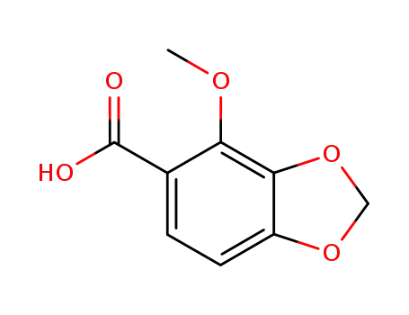 Molecular Structure of 484-32-2 (4-Methoxy-1,3-benzodioxole-5-carboxylic acid)