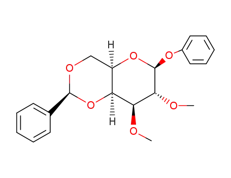 Molecular Structure of 53604-80-1 (phenyl-[<i>O</i><sup>4</sup>,<i>O</i><sup>6</sup>-((<i>S</i>)-benzylidene)-<i>O</i><sup>2</sup>,<i>O</i><sup>3</sup>-dimethyl-β-D-galactopyranoside])