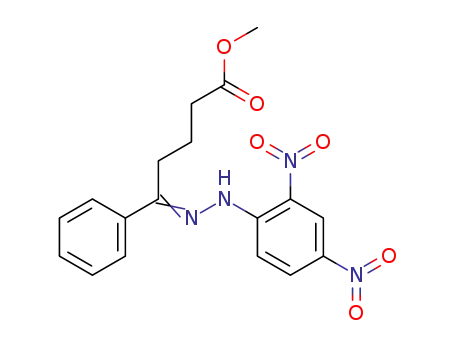 Molecular Structure of 93881-04-0 (methyl (5E)-5-[2-(2,4-dinitrophenyl)hydrazinylidene]-5-phenylpentanoate)