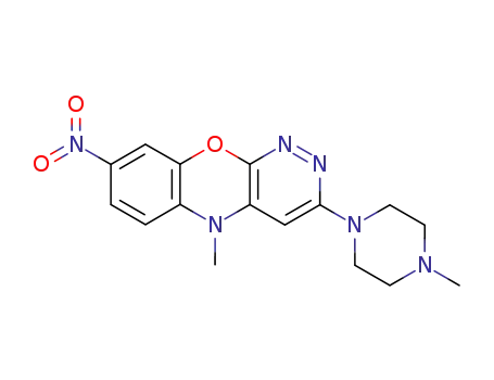 Molecular Structure of 61939-60-4 (5-Methyl-3-(4-methyl-1-piperazinyl)-8-nitro-5H-pyridazino[3,4-b][1,4]benzoxazine)