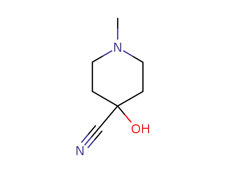Molecular Structure of 20734-30-9 (1-METHYL-4-HYDROXY-PIPERIDINE-4-CARBONITRILE)