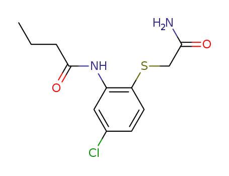 <2-Butyrylamino-4-chlor-phenylmercapto>-essigsaeure-amid