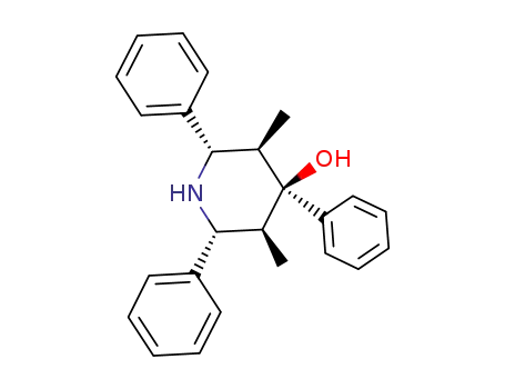 Molecular Structure of 20727-52-0 (3<i>c</i>,5<i>c</i>-dimethyl-2<i>t</i>,4,6<i>t</i>-triphenyl-piperidin-4-ol)
