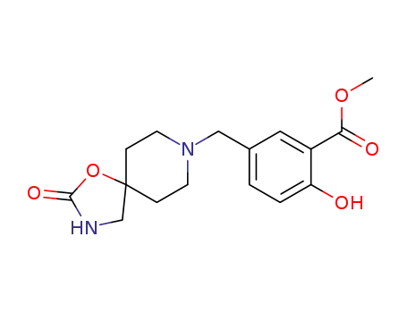 2-hydroxy-5-(2-oxo-1-oxa-3,8-diaza-spiro[4.5]dec-8-ylmethyl)-benzoic acid methyl ester