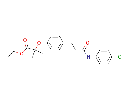 Molecular Structure of 58609-00-0 (2-{4-[2-(4-Chloro-phenylcarbamoyl)-ethyl]-phenoxy}-2-methyl-propionic acid ethyl ester)