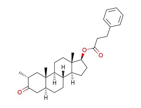 Molecular Structure of 13713-22-9 (2α-methyl-17β-(3-phenyl-propionyloxy)-5α-androstan-3-one)