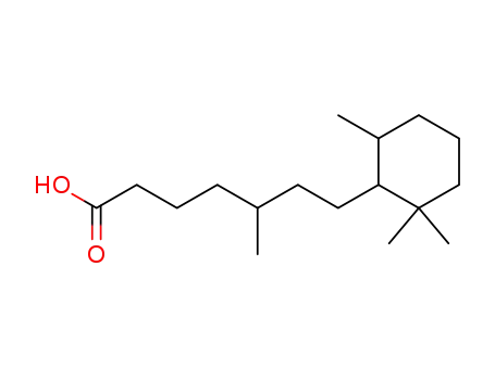 Molecular Structure of 93479-49-3 (5-methyl-7-(2,2,6-trimethyl-cyclohexyl)-heptanoic acid)