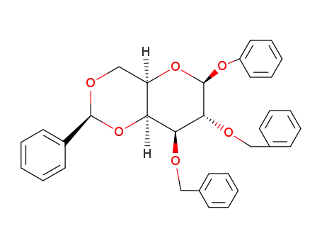 Molecular Structure of 42821-95-4 (phenyl-[<i>O</i><sup>2</sup>,<i>O</i><sup>3</sup>-dibenzyl-<i>O</i><sup>4</sup>,<i>O</i><sup>6</sup>-((<i>S</i>)-benzylidene)-β-D-galactopyranoside])