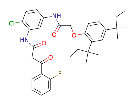 Molecular Structure of 50671-07-3 (α-(2-Fluorbenzoyl)-5-<α-(2,4-di-t-amylphenoxy)-acetylamino>-2-chloracetanilid)