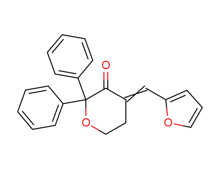 Molecular Structure of 102705-99-7 (4-(Ξ)-furfurylidene-2,2-diphenyl-dihydro-pyran-3-one)