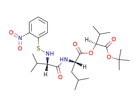 O-<N-<N-(2-Nitro-benzolsulfenyl)-L-valyl>-L-leucyl>-L-α-hydroxy-isovaleriansaeure-tert-butylester
