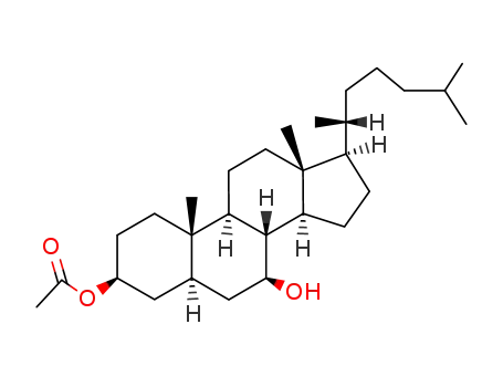 Molecular Structure of 40823-16-3 (5α-Cholestane-3β,7β-diol 3-acetate)