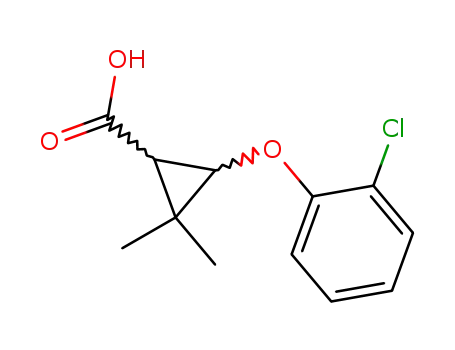 trans-3-<2-Chlor-phenoxy>-2,2-dimethyl-cyclopropan-1-carbonsaeure
