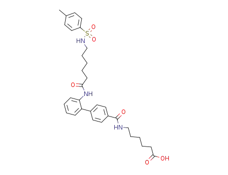 Molecular Structure of 4348-09-8 (6-({2'-[6-(Toluene-4-sulfonylamino)-hexanoylamino]-biphenyl-4-carbonyl}-amino)-hexanoic acid)