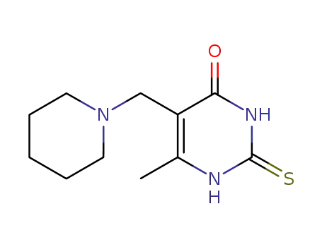 Molecular Structure of 29228-83-9 (6-methyl-5-(piperidin-1-ylmethyl)-2-thioxo-2,3-dihydropyrimidin-4(1H)-one)