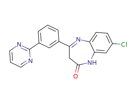 Molecular Structure of 579484-61-0 (2H-1,5-Benzodiazepin-2-one,
8-chloro-1,3-dihydro-4-[3-(2-pyrimidinyl)phenyl]-)