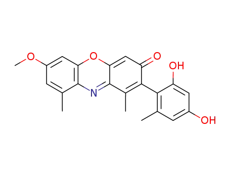 2-(2,4-dihydroxy-6-methyl-phenyl)-7-methoxy-1,9-dimethyl-phenoxazin-3-one