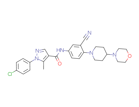 1-(4-chlorophenyl)-N-(3-cyano-4-(4-morpholinopiperidin-1-yl)phenyl)-5-methyl-1H-pyrazole-4-carboxamide(288250-47-5)