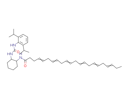 Molecular Structure of 181179-41-9 (N-(4,7,10,13,16,19-docosahexaenoyl)-N'-(2,6-diisopropylanilinocarbonyl)-1,2-diaminocyclohexane)