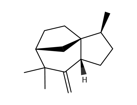 Molecular Structure of 18444-94-5 ((3S)-2,3,4,5,6,7,8,8aα-Octahydro-3,7,7-trimethyl-8-methylene-1H-3aα,6α-methanoazulene)