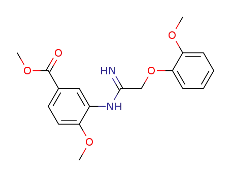 Molecular Structure of 201287-60-7 (methyl 3-(1-imino-2-{2-methoxyphenoxyl}-ethylamino)-4-methoxybenzoate)