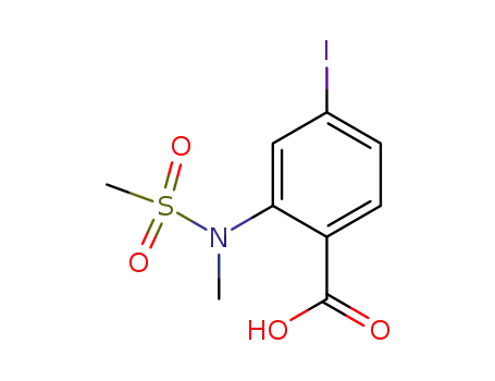 Molecular Structure of 158580-98-4 (4-iodo-2-(N-methyl-N-methylsulphonyl)aminobenzoic acid)