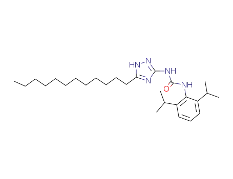 Molecular Structure of 147698-33-7 (Urea,
N-[2,6-bis(1-methylethyl)phenyl]-N'-(5-dodecyl-1H-1,2,4-triazol-3-yl)-)