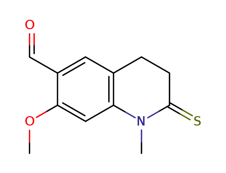 Molecular Structure of 187680-07-5 (6-Quinolinecarboxaldehyde,  1,2,3,4-tetrahydro-7-methoxy-1-methyl-2-thioxo-)