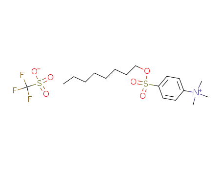Molecular Structure of 61165-44-4 (trifluoromethanesulfonic acid, trimethyl-(4-octoxysulfonylphenyl)ammonium)